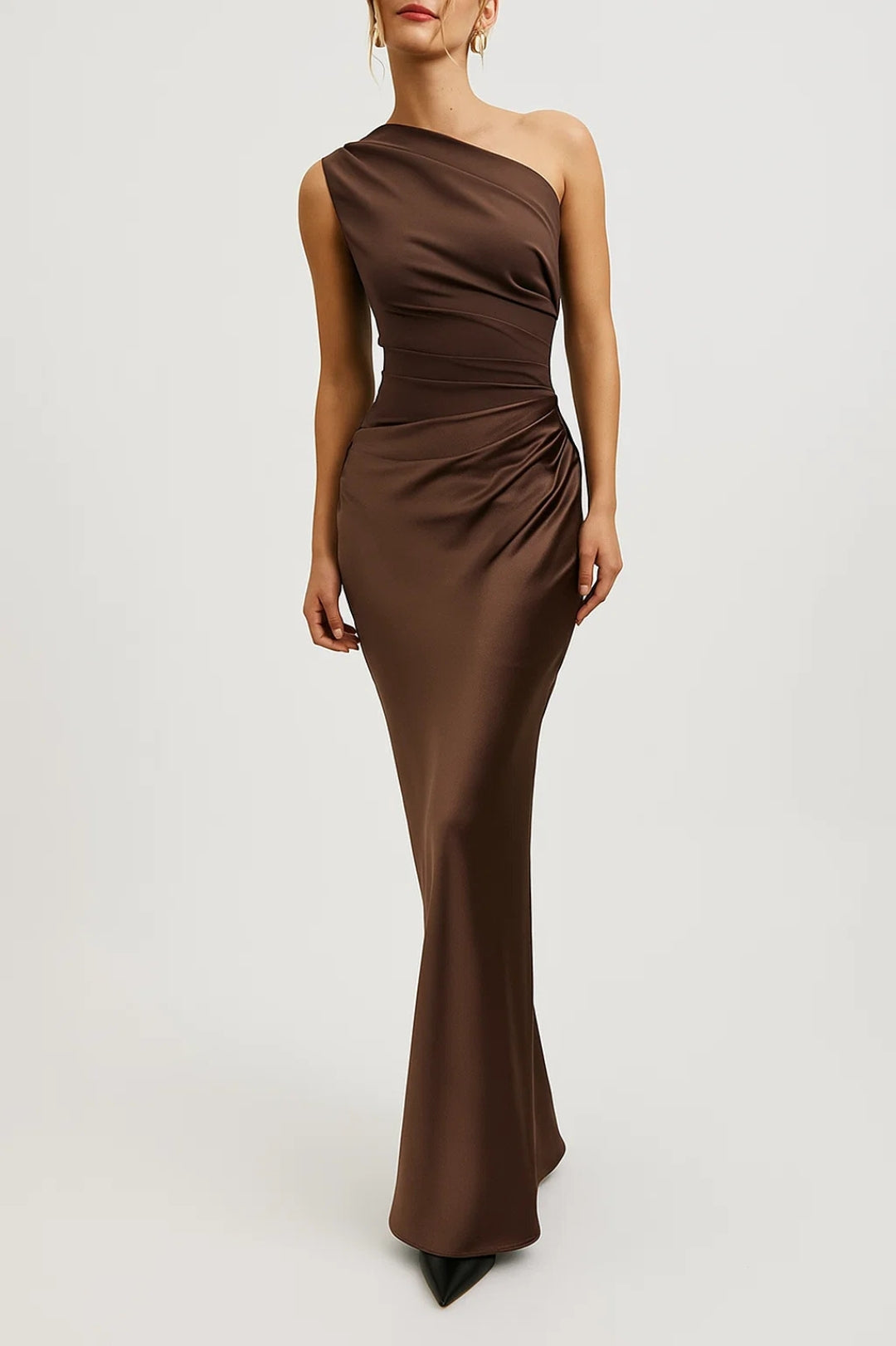Dress Women - Maxi Sculpted Dress with One-Shoulder Neckline