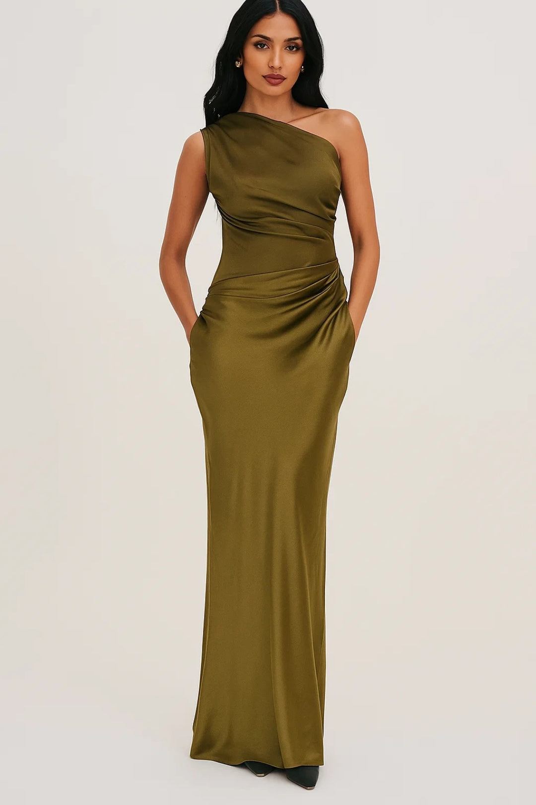 Dress Women - Maxi Sculpted Dress with One-Shoulder Neckline