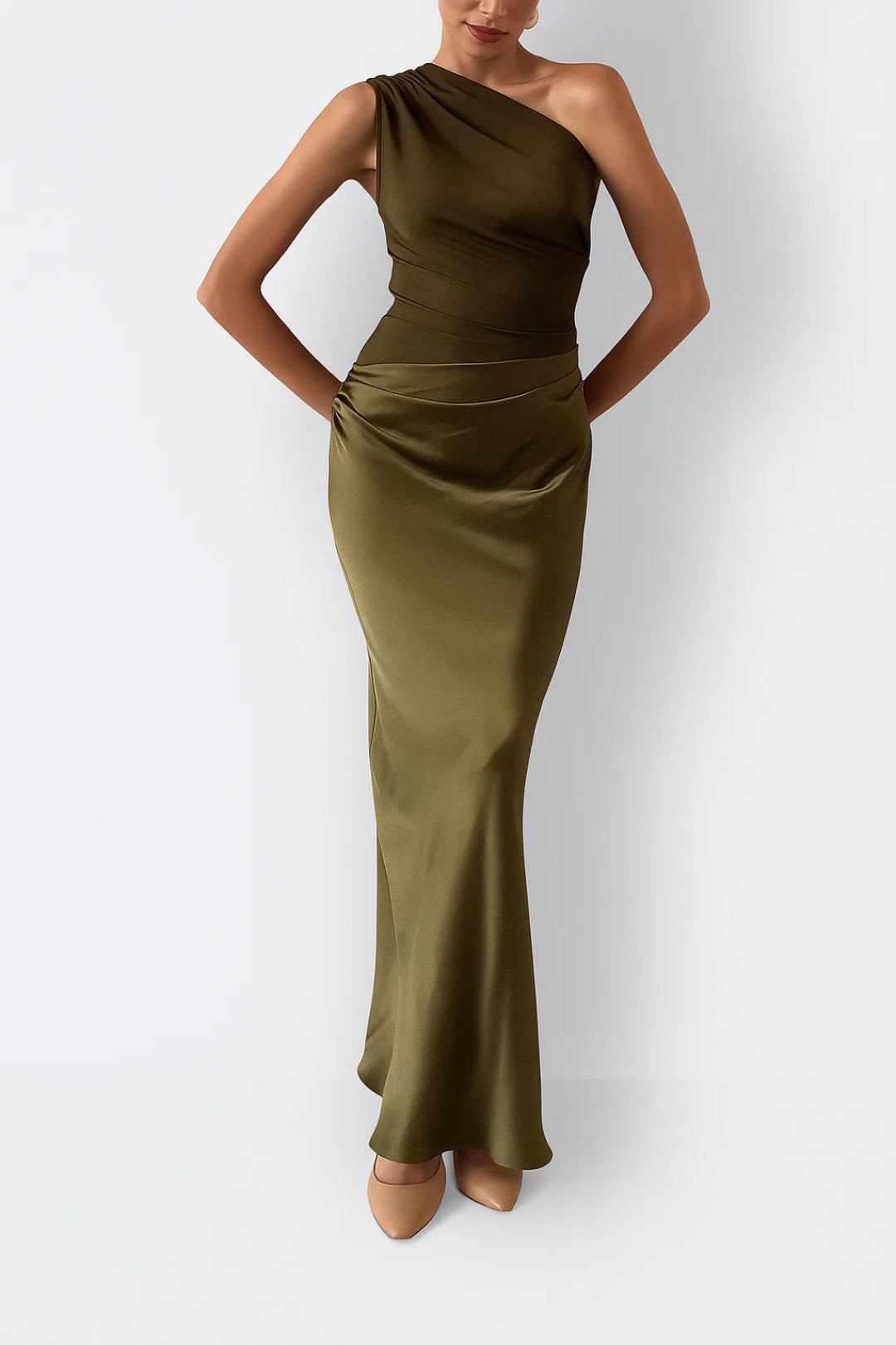 Dress Women - Maxi Sculpted Dress with One-Shoulder Neckline