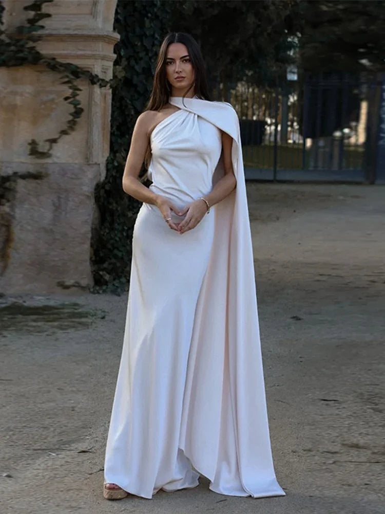 Dress Women - Satin Bodycon Dress with Off-Shoulder Neckline and Ribbon Detail