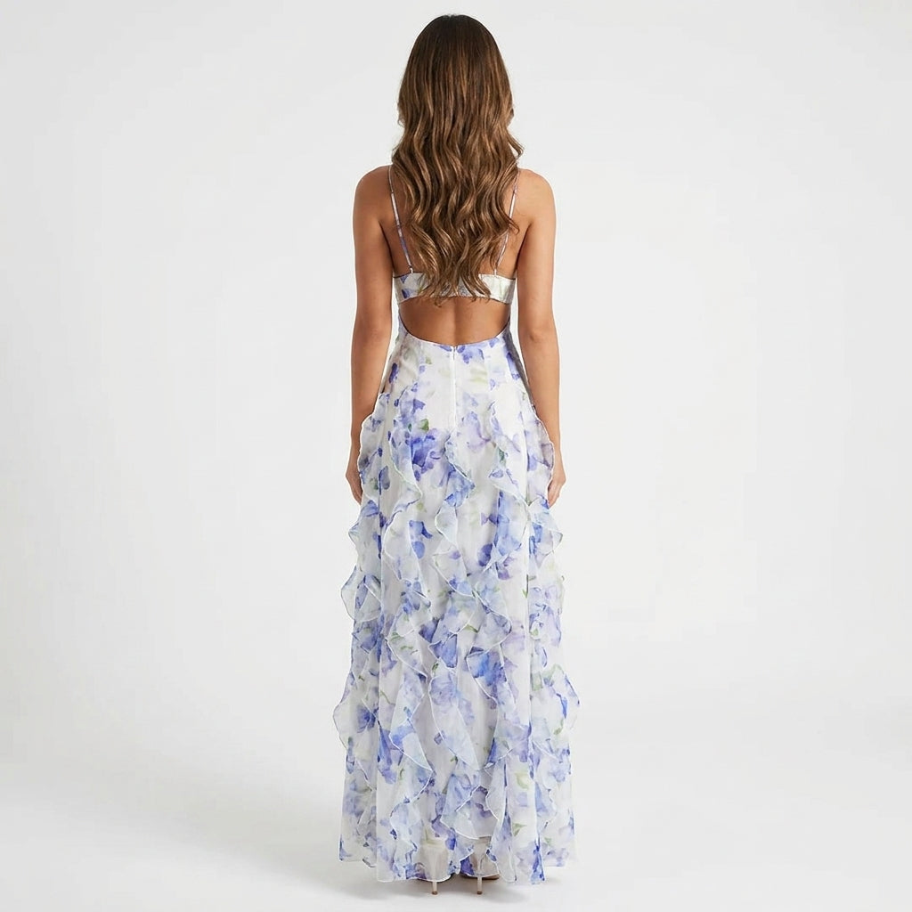 Maxi Dress Women - Corset Floral Maxi Dress
