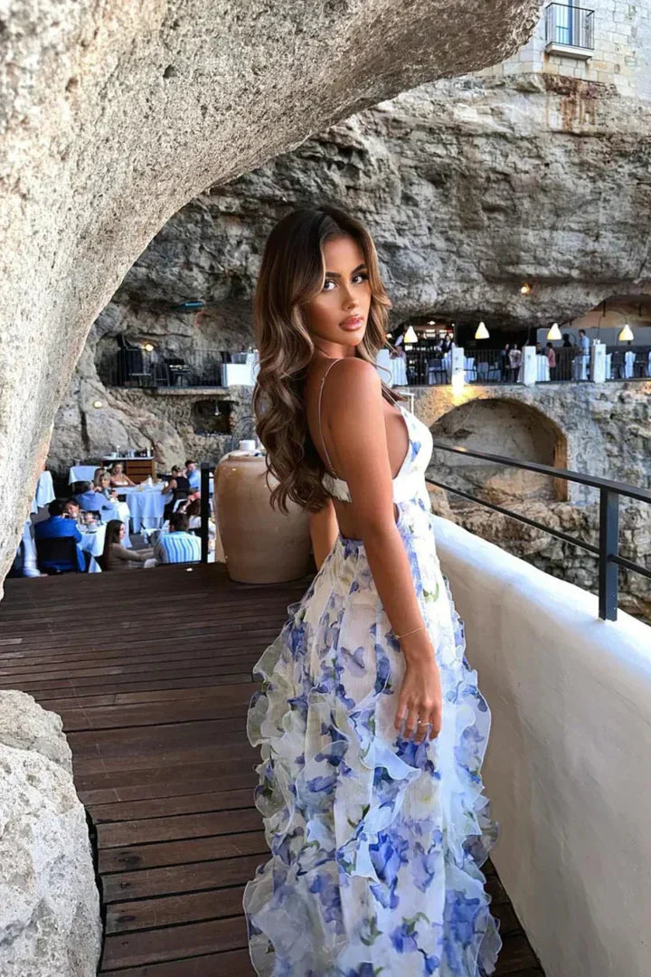 Maxi Dress Women - Corset Floral Maxi Dress