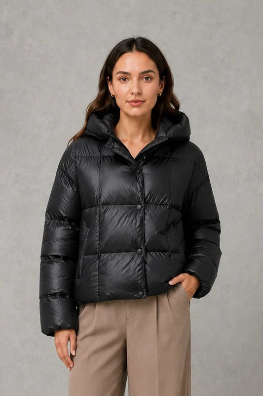 Jacket Women - Oversized Puffer Jacket with Hood