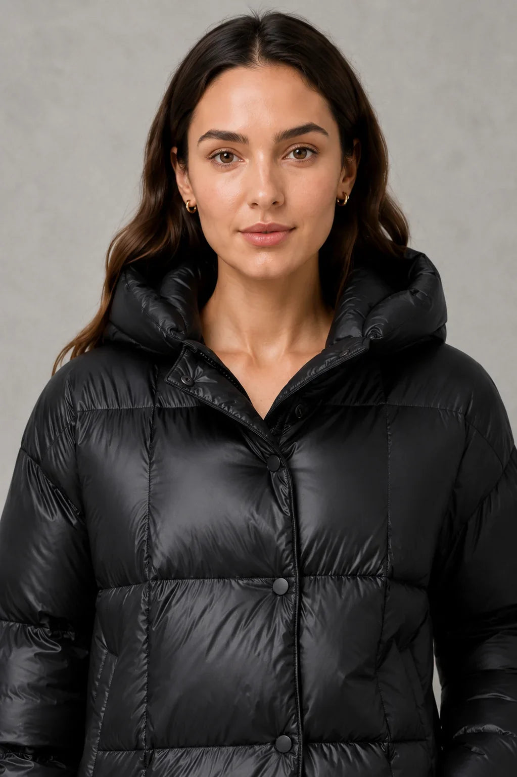 Jacket Women - Oversized Puffer Jacket with Hood