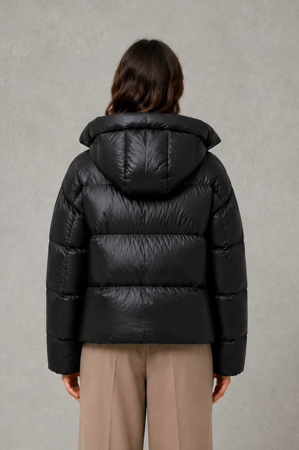 Jacket Women - Oversized Puffer Jacket with Hood