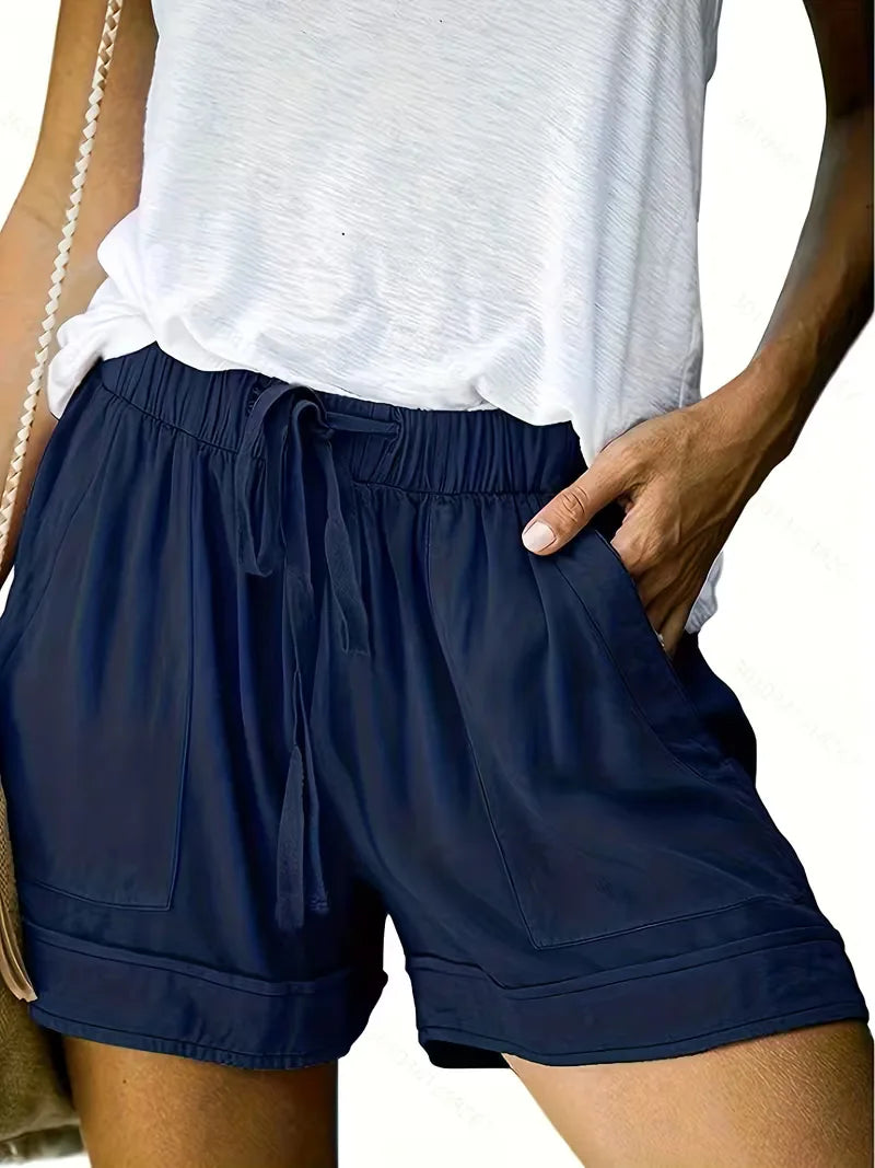 Trousers Women - Relaxed Summer Trousers with Elastic Waistband
