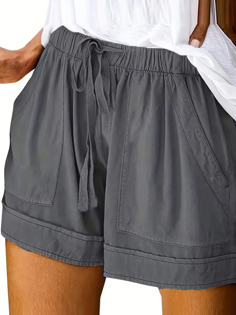 Trousers Women - Relaxed Summer Trousers with Elastic Waistband
