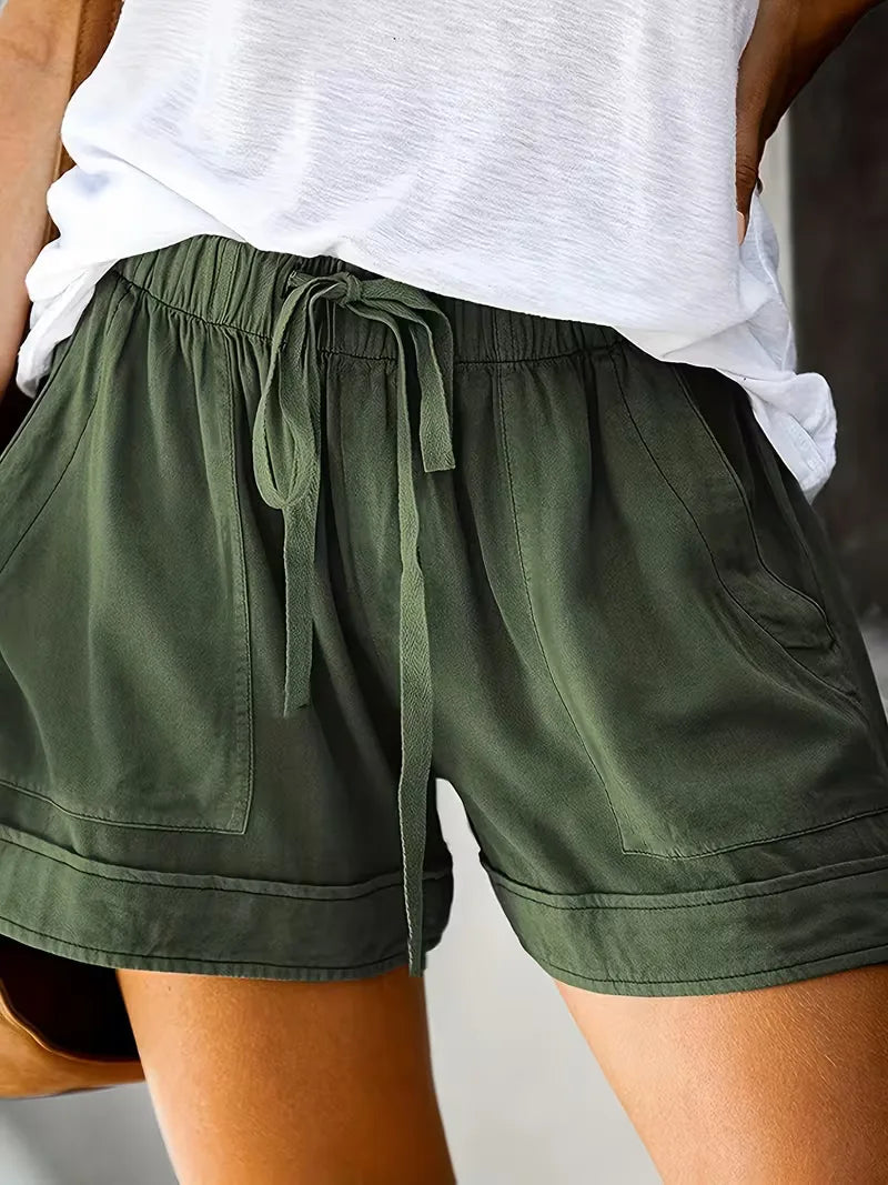 Trousers Women - Relaxed Summer Trousers with Elastic Waistband