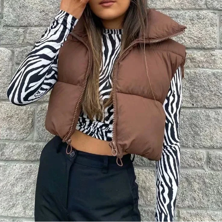 Gilet Women - Padded Gilet with Stand Collar