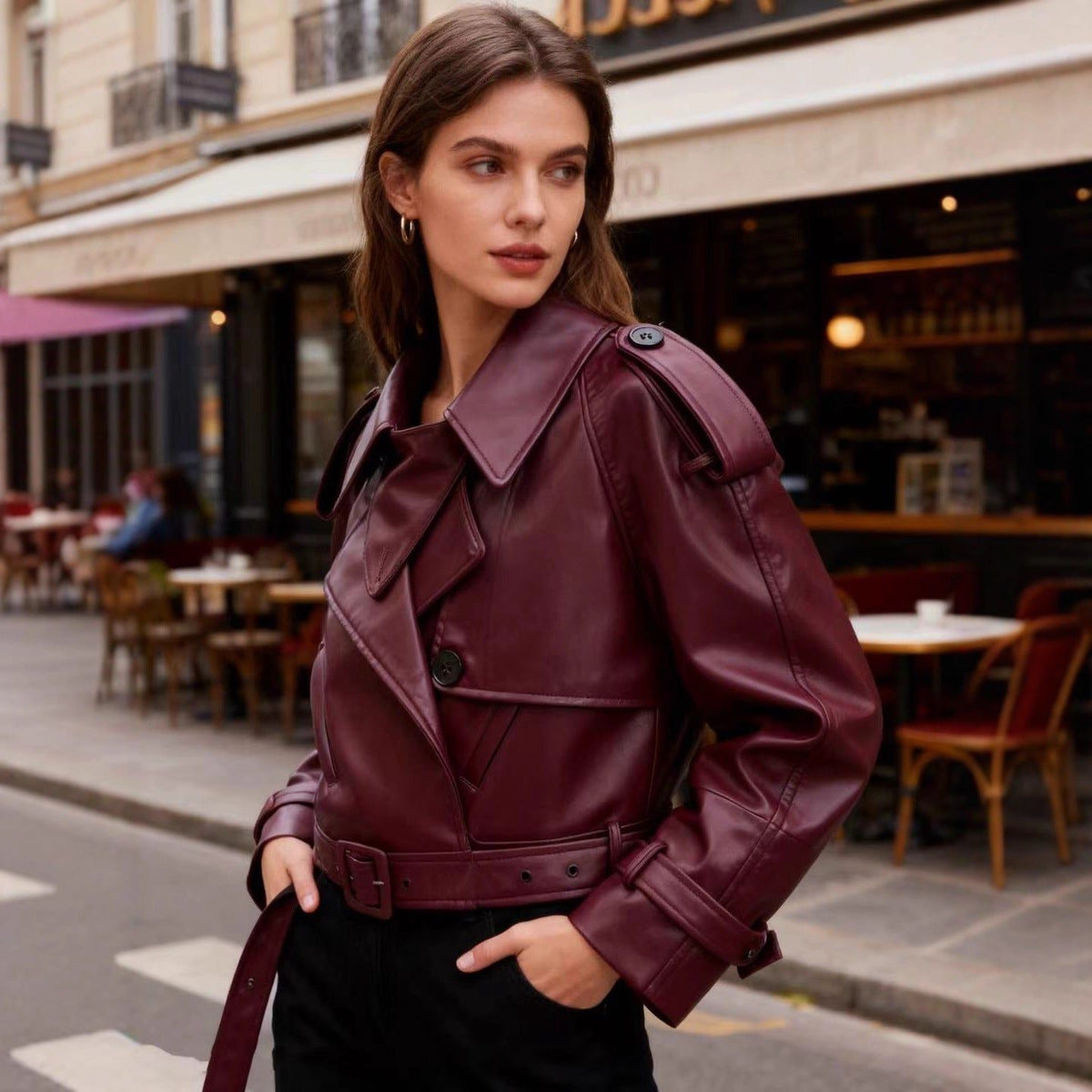 Coat Women - Cropped Trench Coat