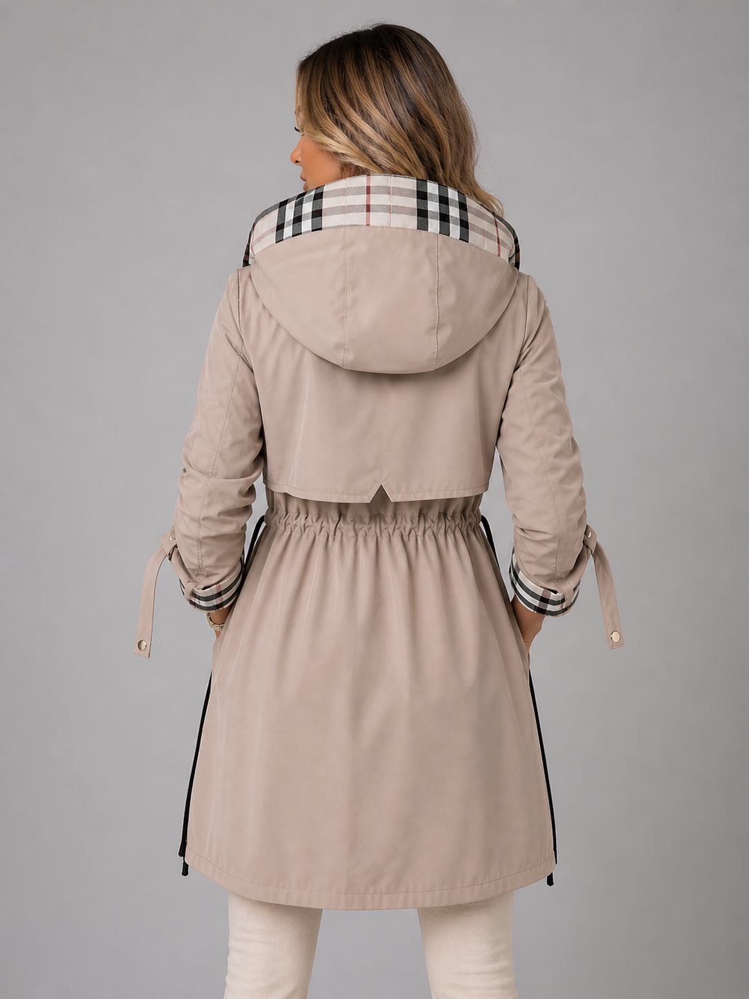 Jacket Women - Belted Lightweight Jacket with Hood