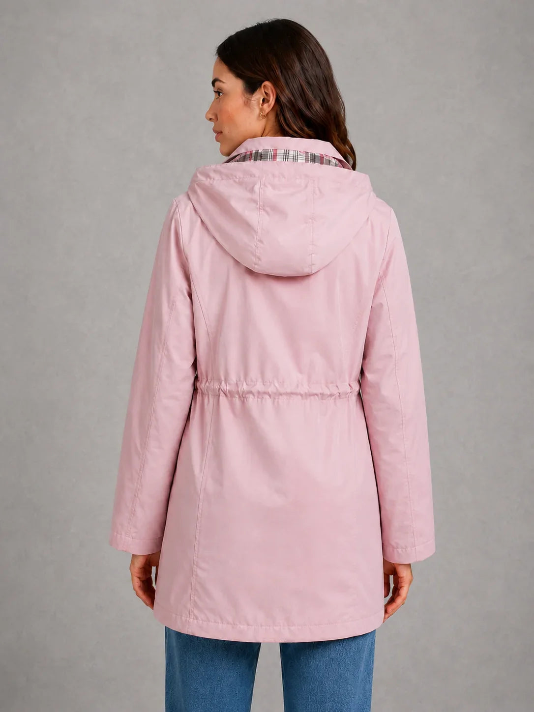 Jacket Women - Hooded Parka with Drawstring Waist