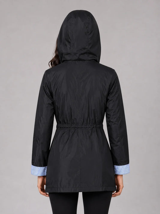 Jacket Women - Hooded Rain Jacket with Water Resistant Finish