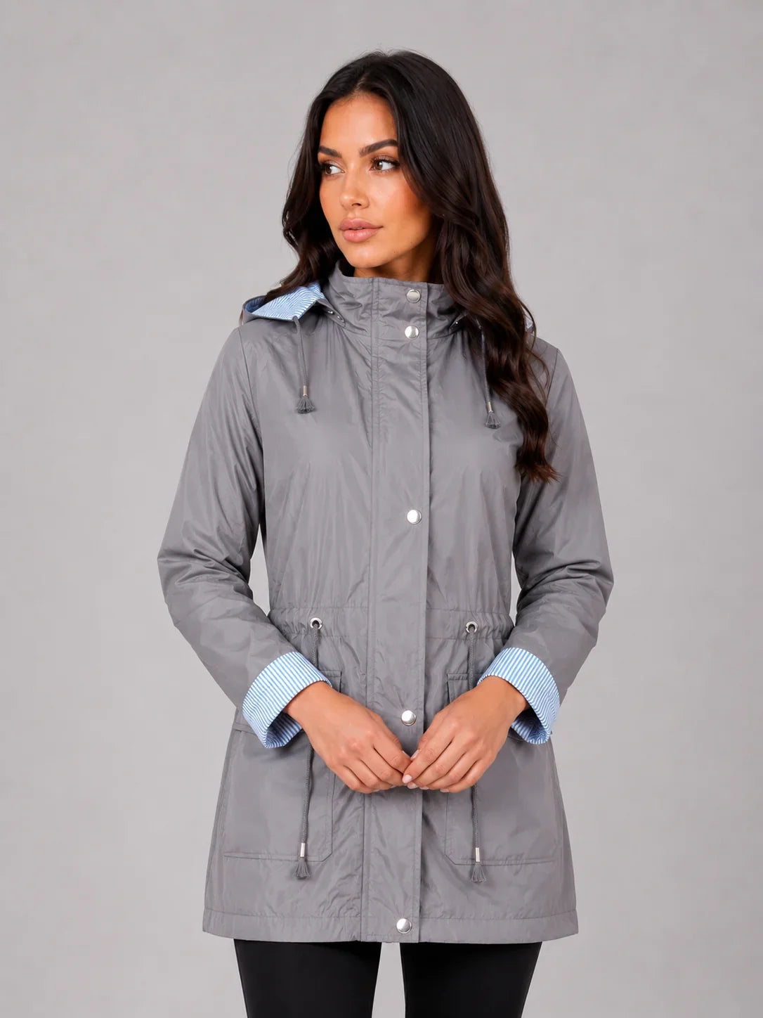 Jacket Women - Hooded Rain Jacket with Water Resistant Finish