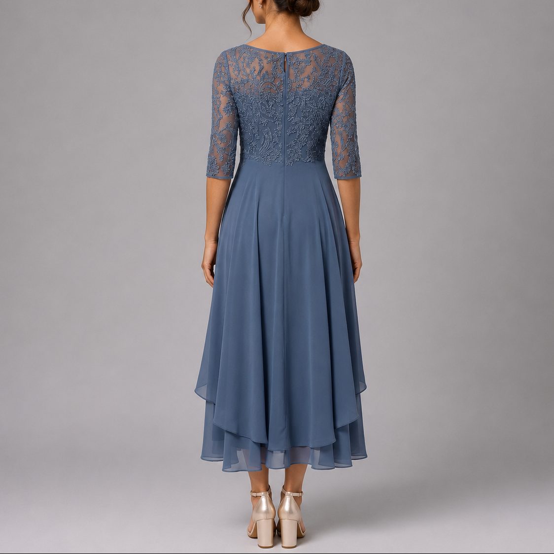 Midi Dress Women - Lace Embroidered Midi Dress