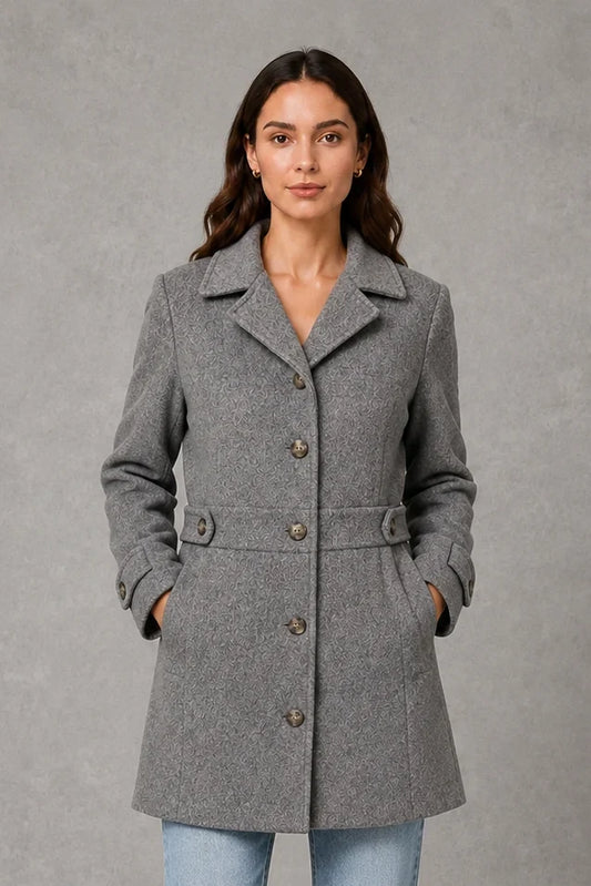 Coat Women - Longline Coat with Button Front