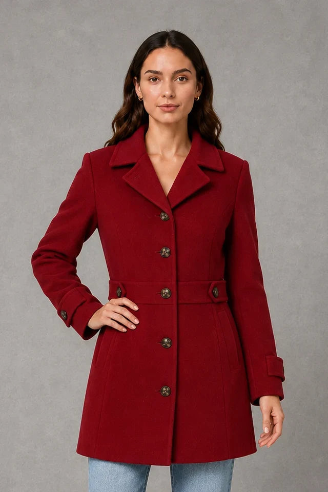Coat Women - Longline Coat with Button Front