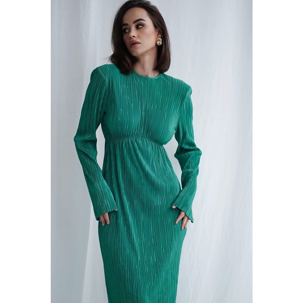 Maxi Dress Women - Ribbed Knit Maxi Dress with Crew Neckline