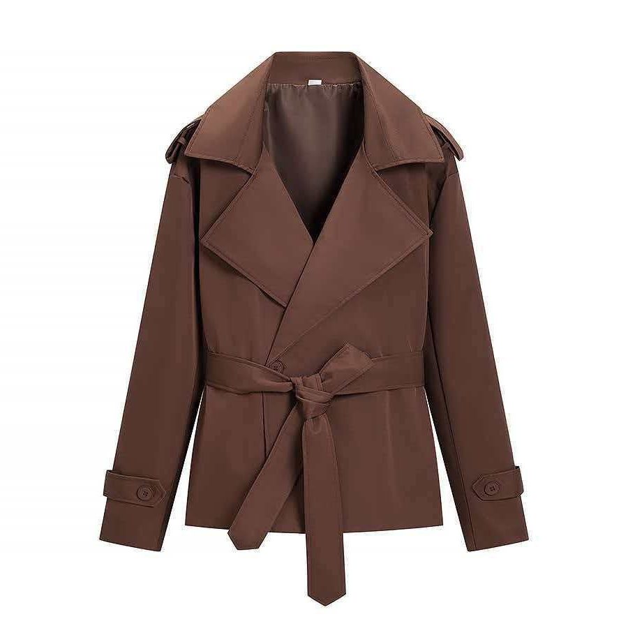 Trench Coat Women - Wrap Belted Trench Coat