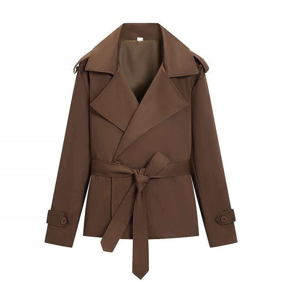 Trench Coat Women - Wrap Belted Trench Coat