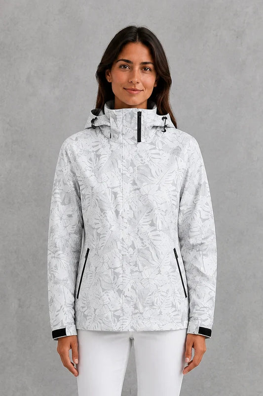 Jacket Women - Waterproof Hooded Jacket with Print