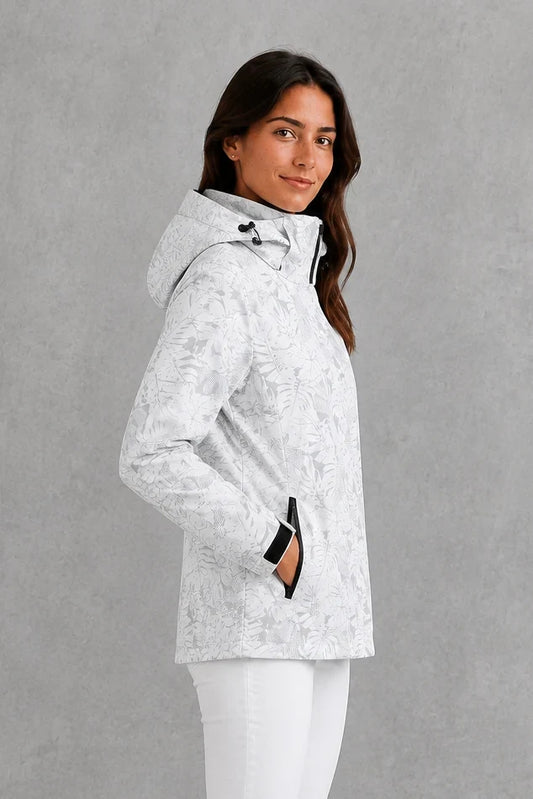 Jacket Women - Waterproof Hooded Jacket with Print