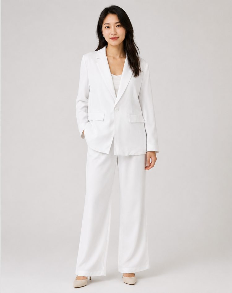 Suit Women - Wide Leg Suit with Oversized Blazer
