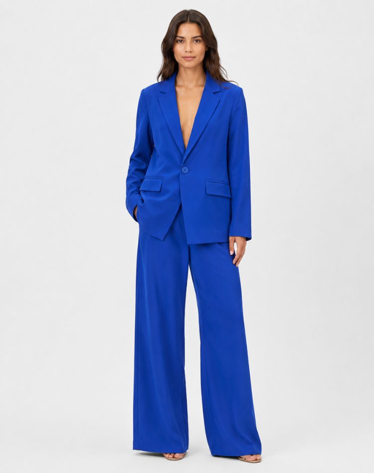 Suit Women - Wide Leg Suit with Oversized Blazer
