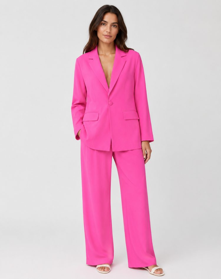 Suit Women - Wide Leg Suit with Oversized Blazer
