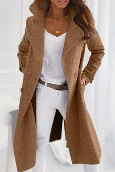Coat Women - Wool Blend Coat with Structured Fit