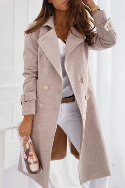 Coat Women - Wool Blend Coat with Structured Fit