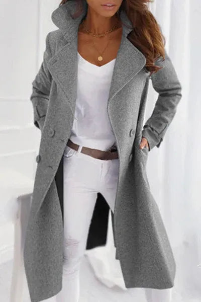 Coat Women - Wool Blend Coat with Structured Fit
