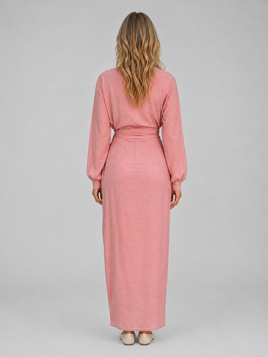 Maxi Dress Women - V-Neck Wrap Maxi Dress with Silhouette