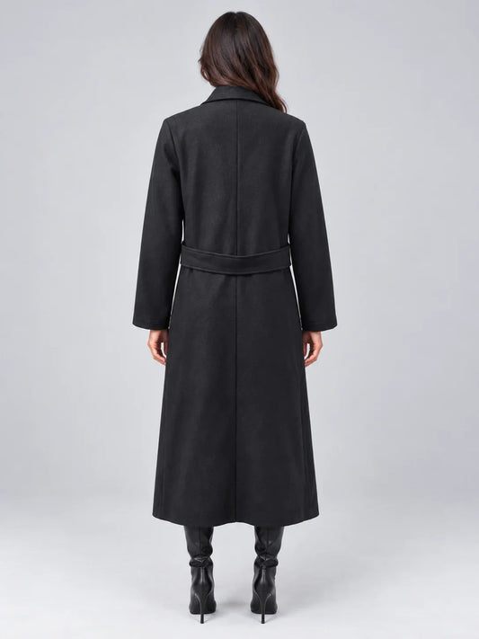 Coat Women - Longline Tailored Coat with Notched Lapels