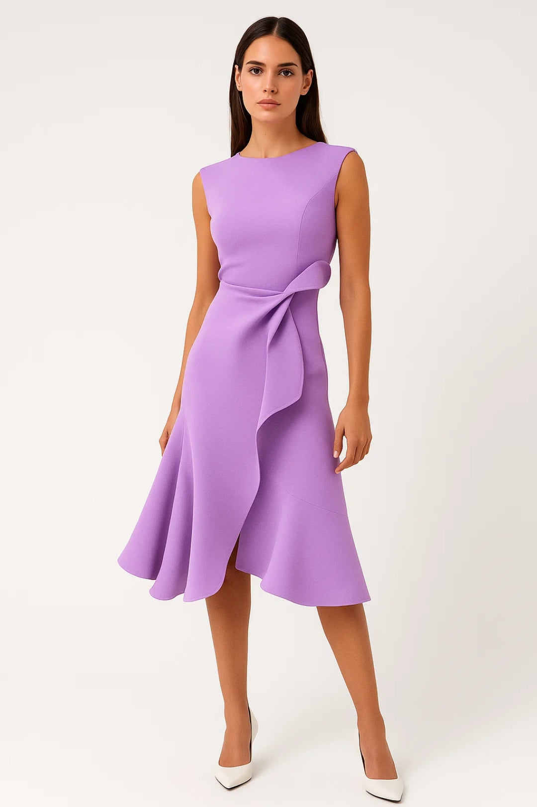 Dress Women - Midi Ruffled Formal Dress