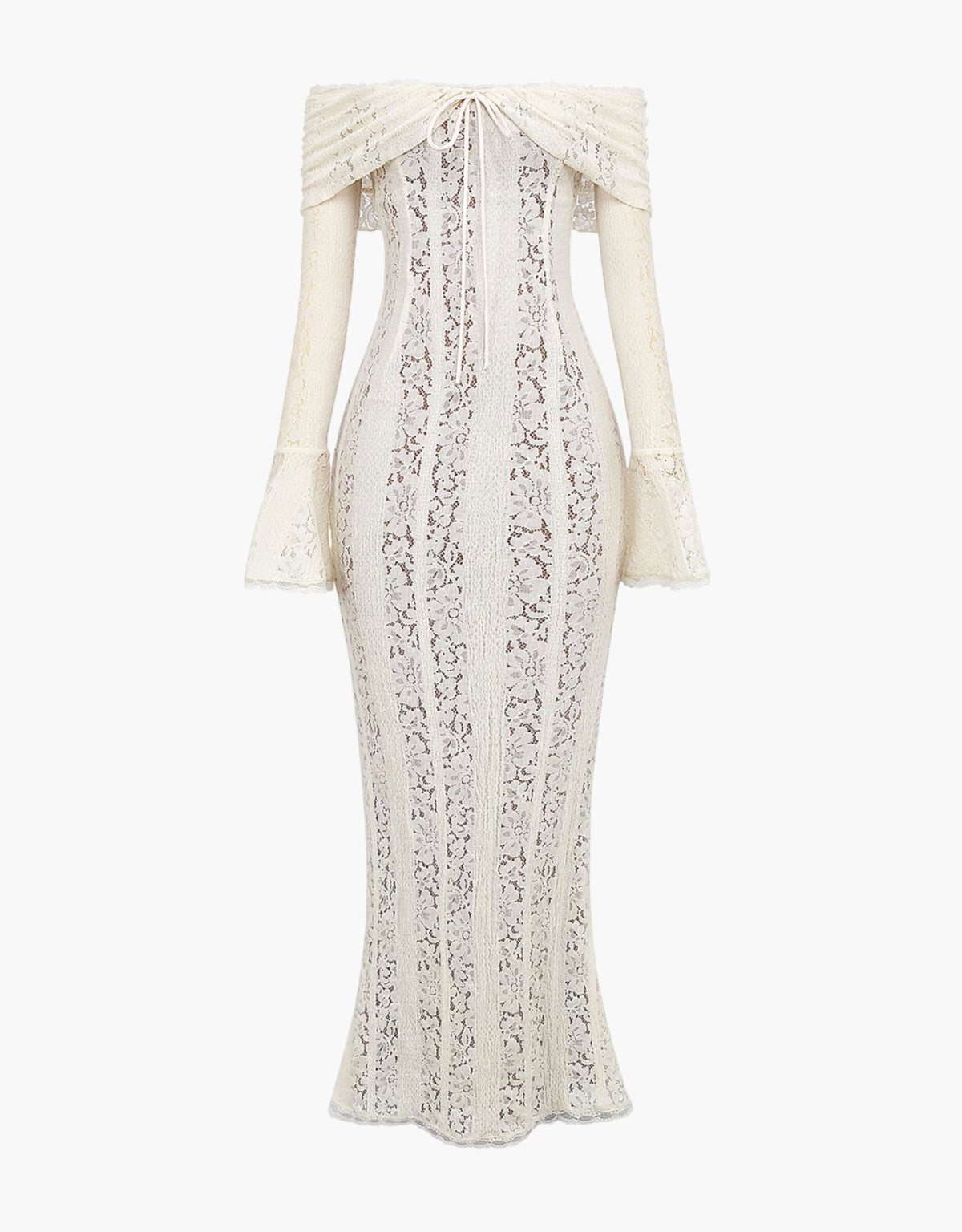 Dress Women - Lace Maxi Special Dress with Off-Shoulder Neckline