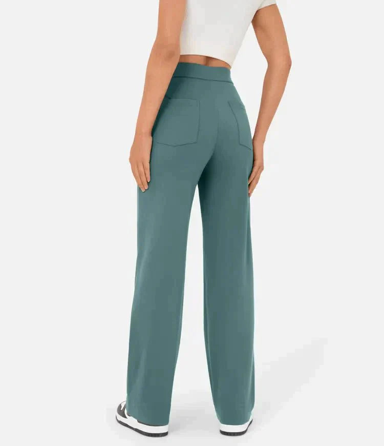 Trousers Women - Stretch Casual Trousers with Elastic Waist