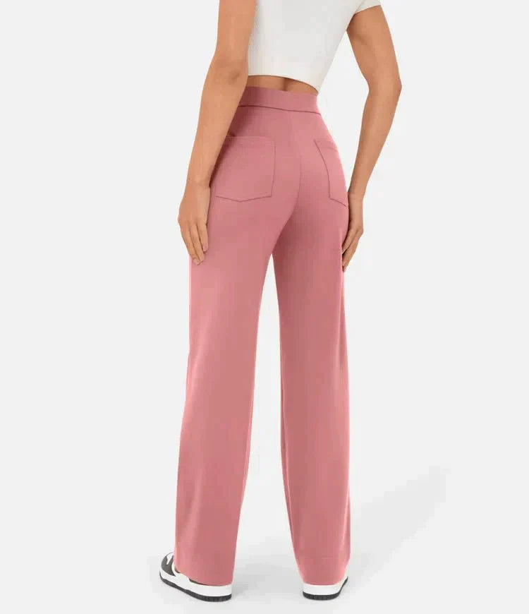 Trousers Women - Stretch Casual Trousers with Elastic Waist
