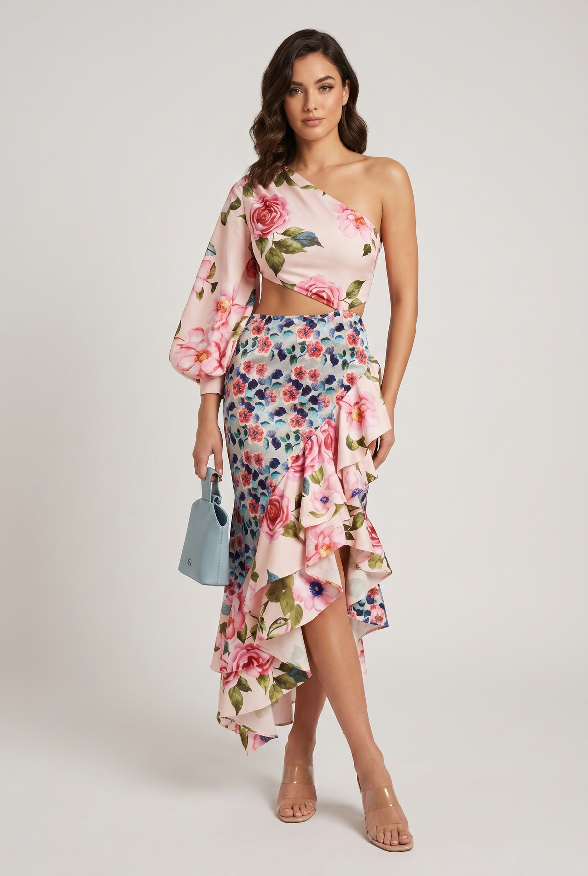 Midi Dress Women - Floral Midi Dress with Flared Skirt