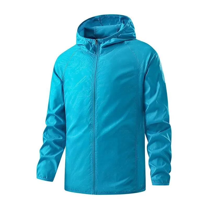 Jacket Men - Lightweight Hooded Shell Jacket with Packable Pouch
