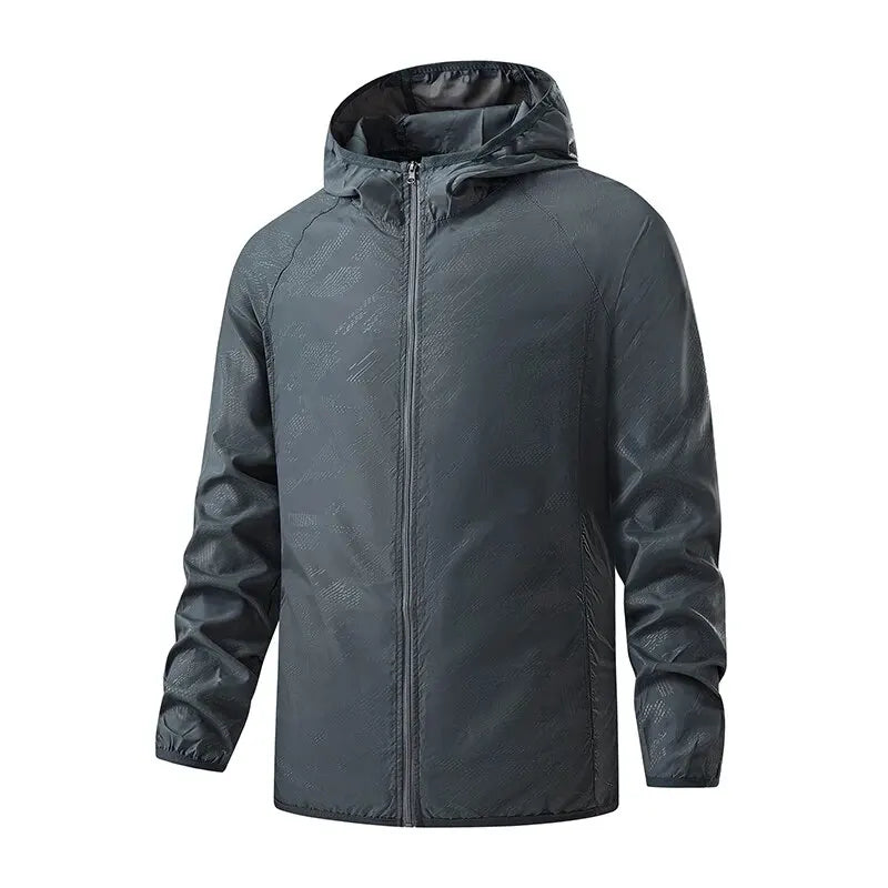 Jacket Men - Lightweight Hooded Shell Jacket with Packable Pouch