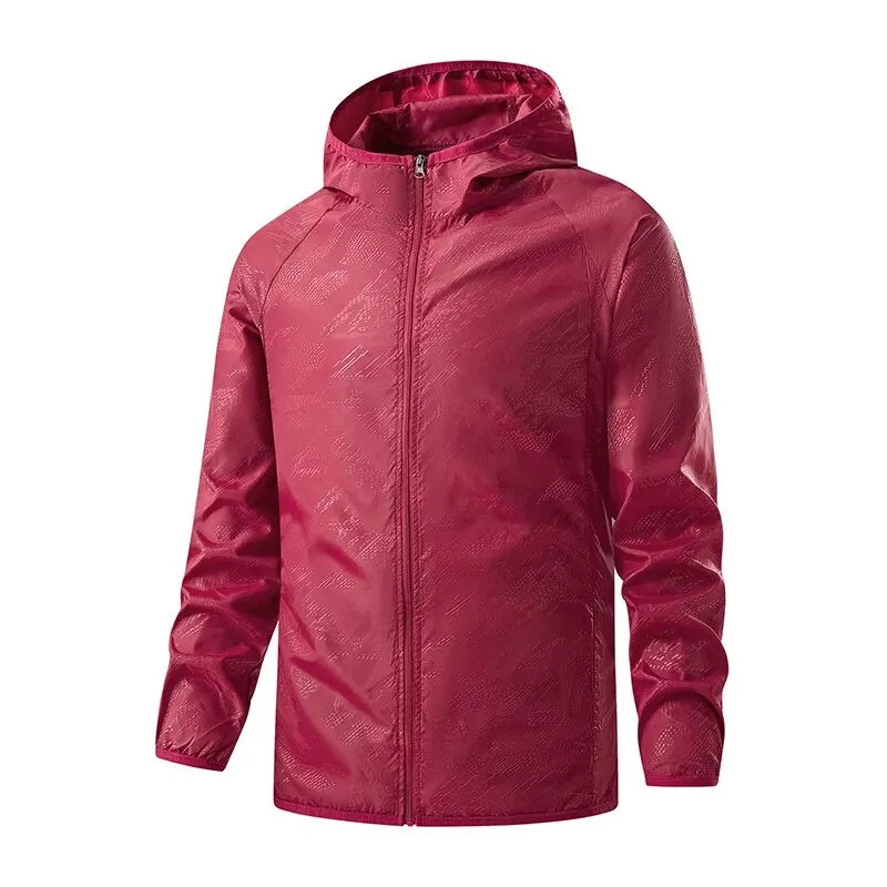 Jacket Men - Lightweight Hooded Shell Jacket with Packable Pouch