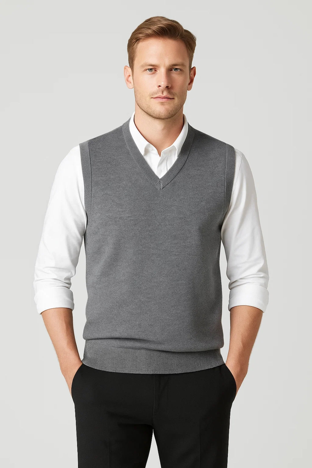 Pullover Men - Comfortable Pullover with V-Neckline
