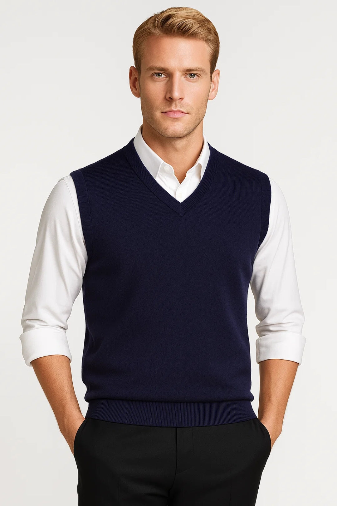 Pullover Men - Comfortable Pullover with V-Neckline