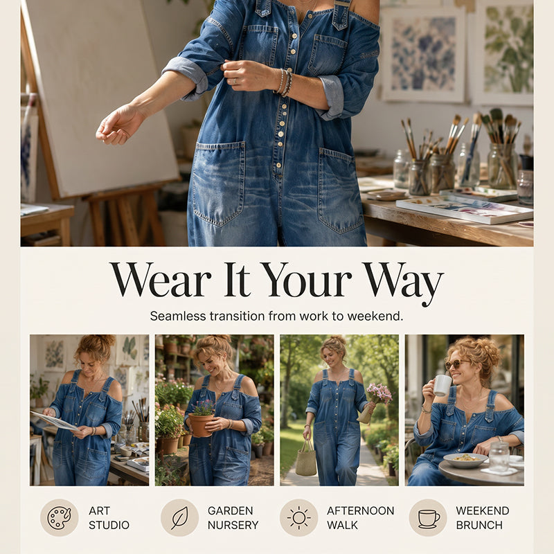 Jumpsuit Women - Wide-Leg Jumpsuit with Pockets