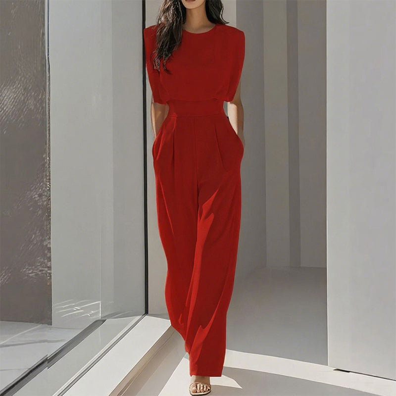 Jumpsuit Women - Solid Wide-Leg Jumpsuit