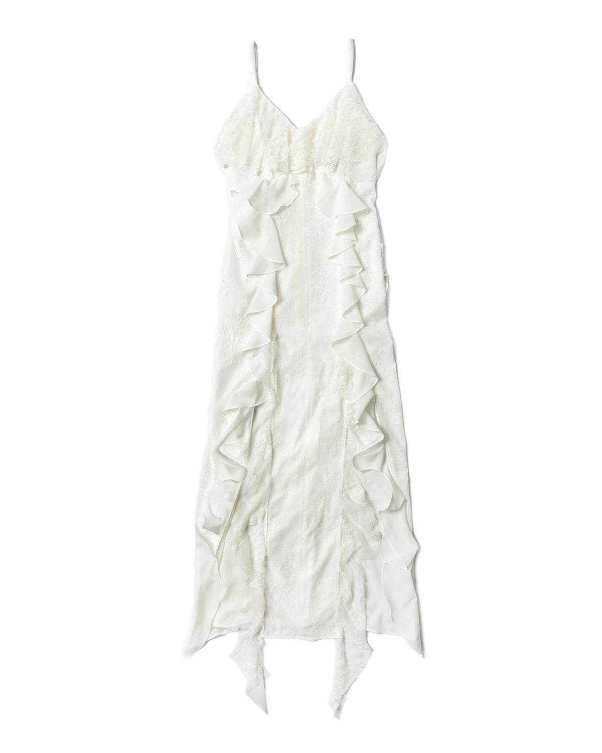 Midi Dress Women - Lace Ruffle Strap Dress