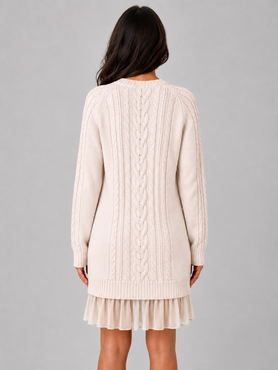 Dress Women - Cable Knit Sweater Dress