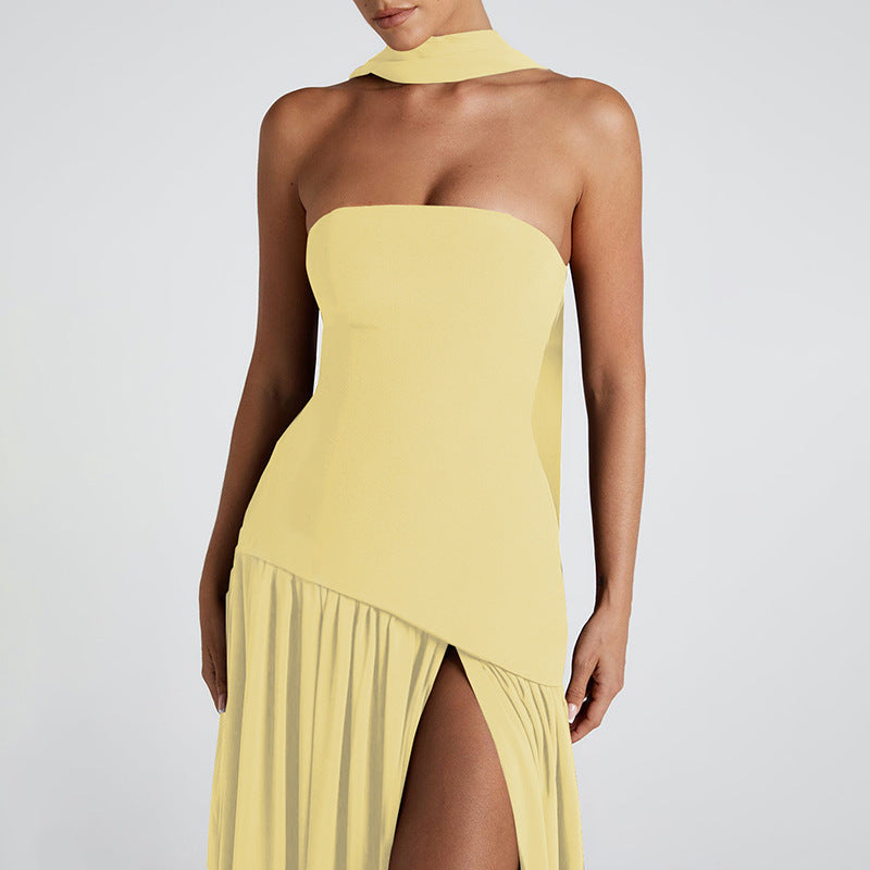 Maxi Dress Women - Corset Dress with Strapless Design