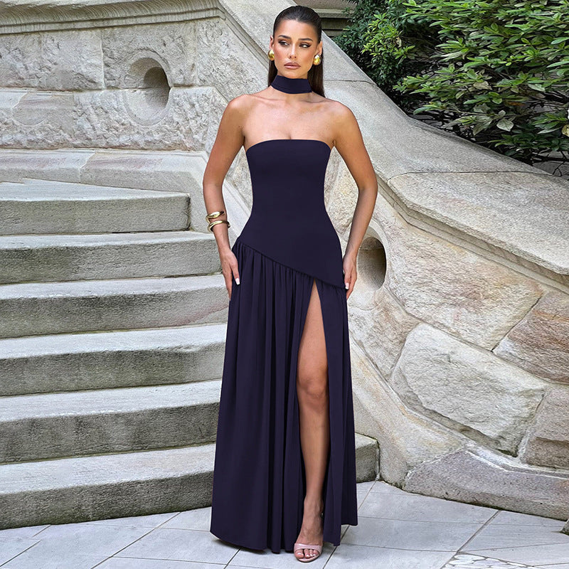 Maxi Dress Women - Corset Dress with Strapless Design